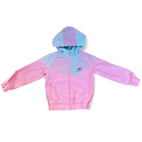 NIKE Girls Jacket Size 5-6 Windrunner Lightweight Spring Jacket Lightweight Pink - Picture 1 of 11